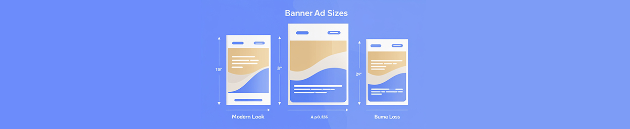 Website layout with banner size placeholders