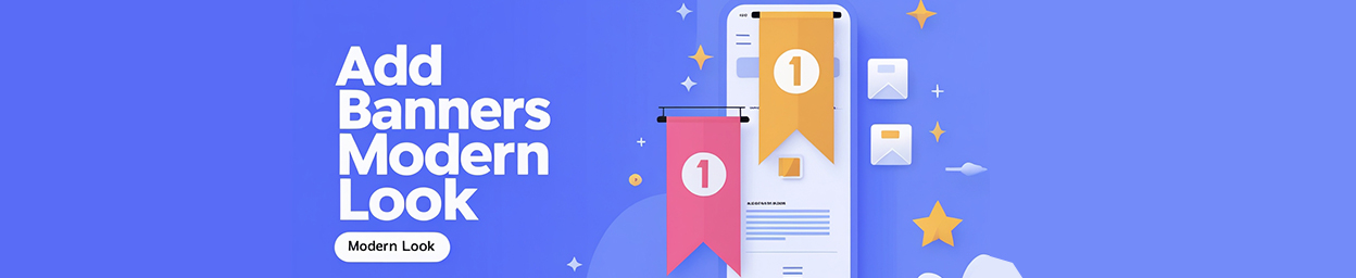 Designer workspace with banner mockup
